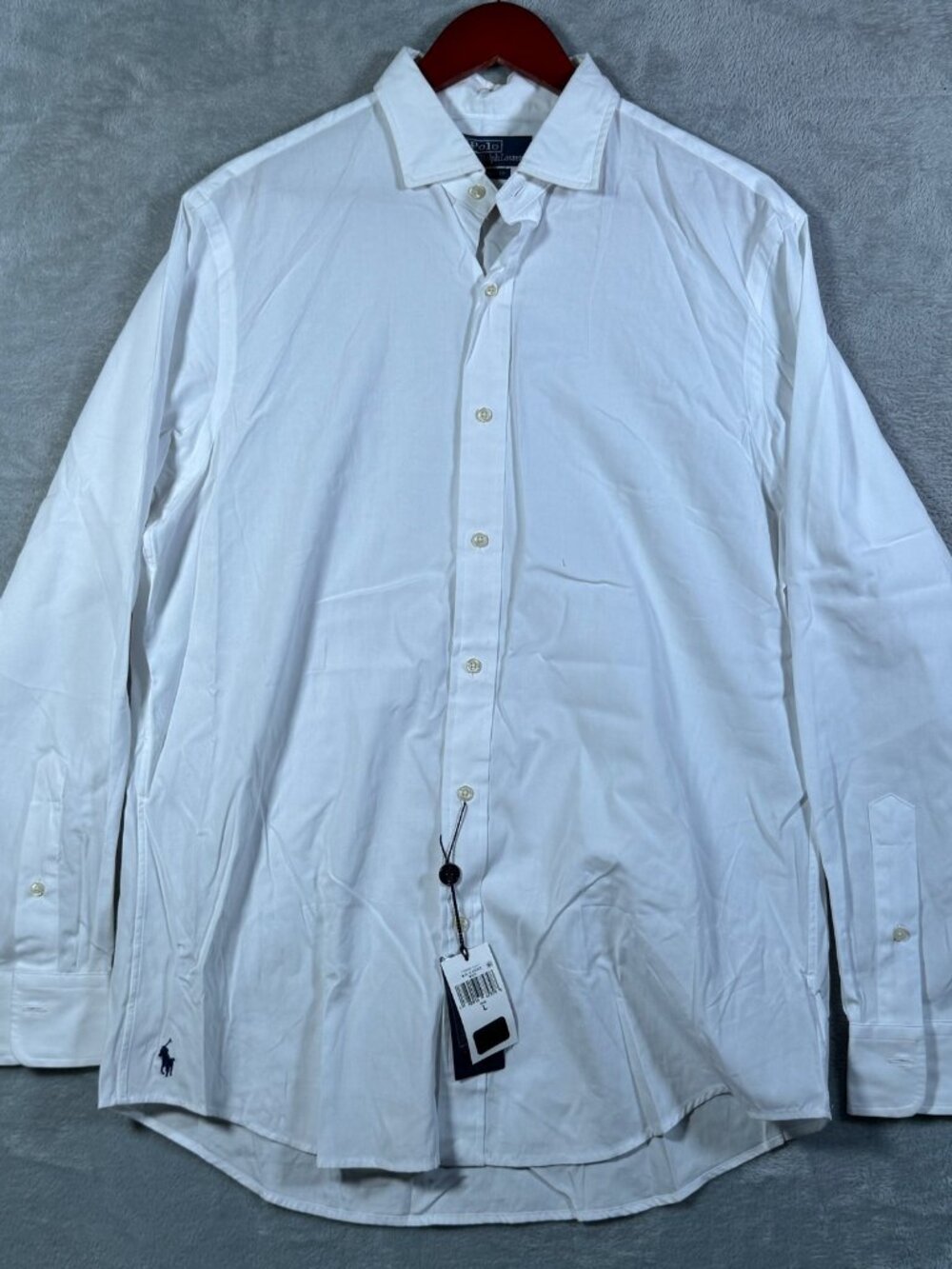 Polo Ralph Lauren Shirt Mens L White Classic Fit Long Sleeve Button Up Sport